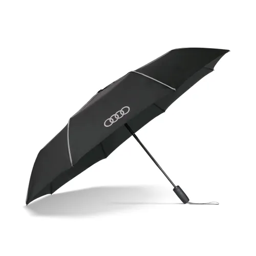 Audi 3122200400 Pocket Umbrella Black with Rings Logo