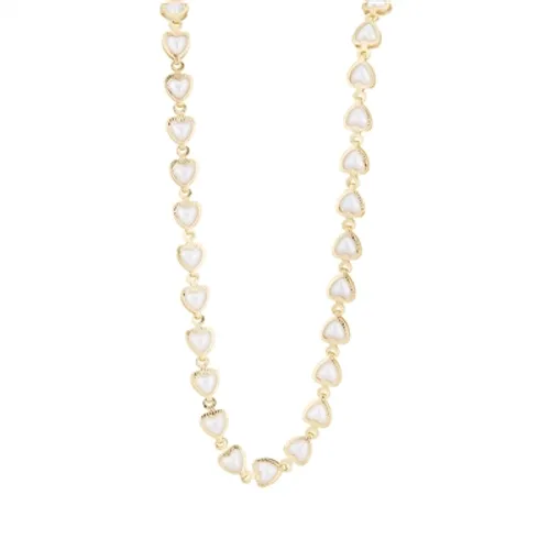 August Woods Gold and White Heart Necklace - Gold