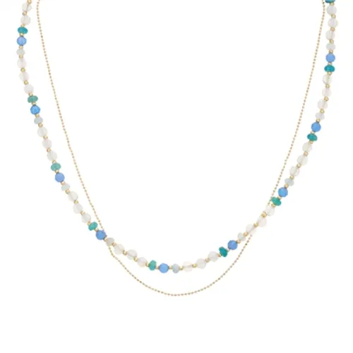 August Woods Gold Blue Stone Necklace - 40cm
