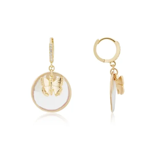 August Woods Gold Mother Of Pearl Butterfly Earrings - Gold