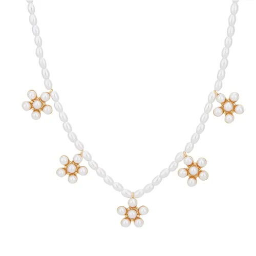 August Woods Gold Pearl Flower Necklace - Gold