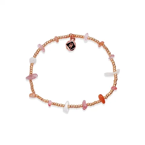August Woods Gold + Pink Stone Bracelet - 17.5cm