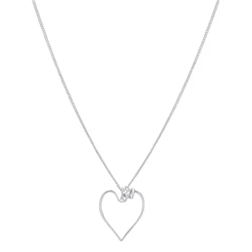 August Woods Silver Long Open Heart Necklace - Silver