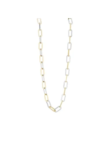 August Woods Silver Two-Tone Paperclip Necklace - 40cm