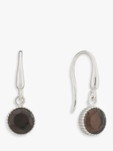 Auree Barcelona Birthstone Sterling Silver Drop Earrings - Smokey Quartz - November - Female