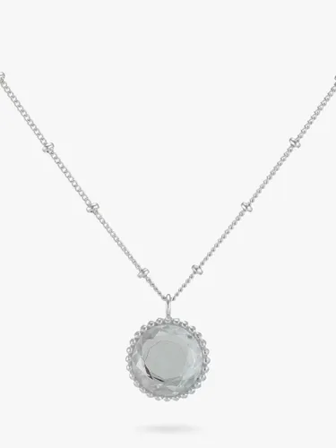 Auree Barcelona Birthstone Sterling Silver Necklace - Crystal - April - Female