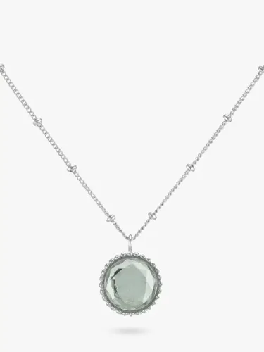 Auree Barcelona Birthstone Sterling Silver Necklace - Green Amethyst - August - Female