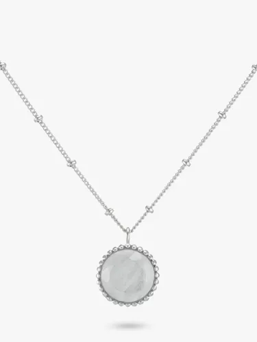 Auree Barcelona Birthstone Sterling Silver Necklace - Moonstone - June - Female