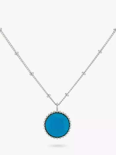 Auree Barcelona Birthstone Sterling Silver Necklace - Turqouise - December - Female