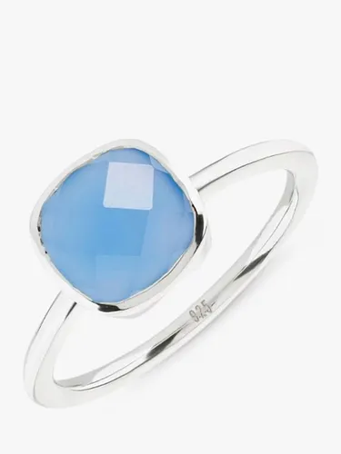 Auree Mondello Blue Chalcedony Ring, Silver - Silver - Female - Size: S