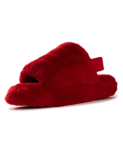 Aus Wooli Australia WoMens Sheepskin Wool Sorrento Sandals - Red