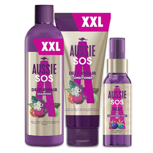 Aussie SOS XL Shampoo And Conditioner Set + Heat Protection