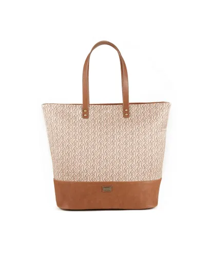 Australia Luxe Co Womens Bowery Tote Logo Chestnut - Beige Satin - One Size