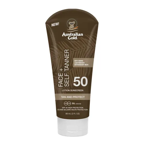 Australian Gold - Sunscreen + Self Tanner for Face SPF 50