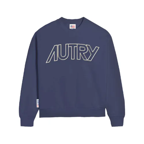 Autry , Blue Crewneck Sweatshirt - Upgrade Your Casual Wardrobe ,Blue male, Sizes: