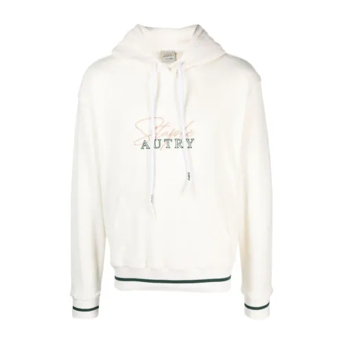 Autry , Embroidered Natural Logo Sweatshirt ,White male, Sizes: