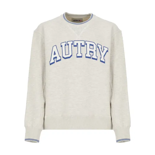 Autry , Grey Cotton Sweatshirt with Contrasting Logo ,Gray male, Sizes: