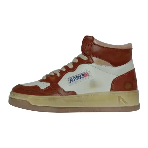 Autry , Medalist Mid Supervintage Sneakers ,Brown female, Sizes: