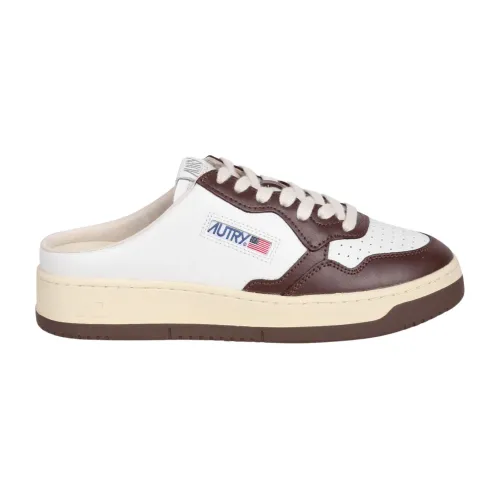 Autry , White Beige Leather Low Sneakers ,White female, Sizes:
