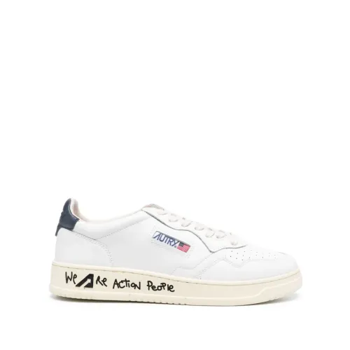 Autry , White Leather Low-Top Sneakers ,White male, Sizes: