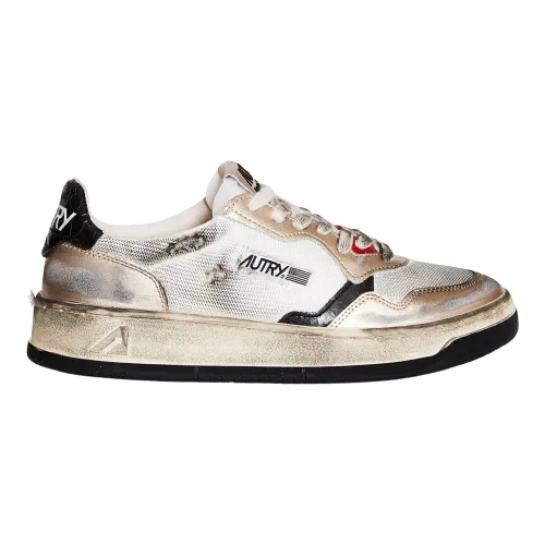 Autry , White Mesh and Suede Sneakers ,White female, Sizes: