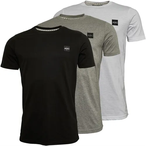 Avant Garde Mens Sawton Three Pack T-Shirts Black/White/Grey Marl