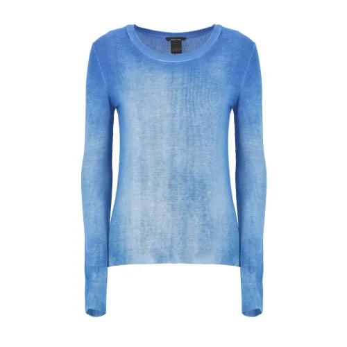 Avant Toi , Blue Silk Sweater with Ribbed Pattern ,Blue female, Sizes: