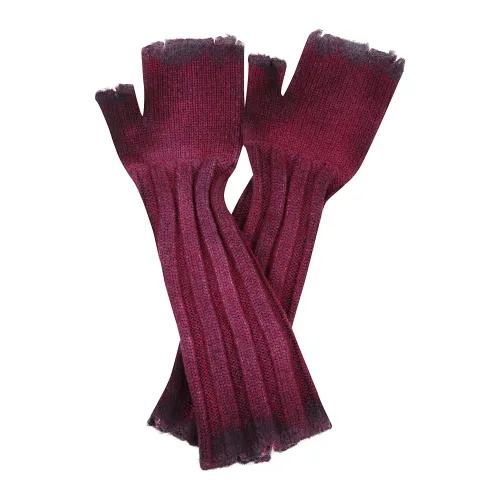 Avant Toi , Cherry Fingerless Wool Gloves ,Red female, Sizes: ONE