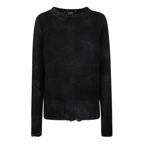 Avant Toi , Hand-Painted Cashmere Blend Sweater ,Black female, Sizes: