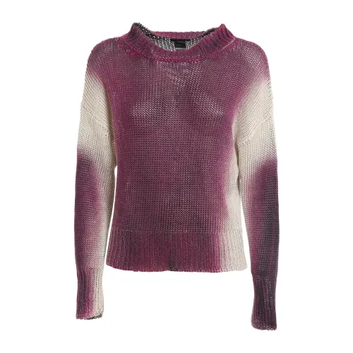 Avant Toi , Linen Jacquard Crewneck Sweater ,Purple female, Sizes: