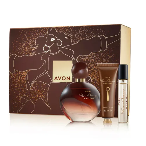 Avon Far Away Beyond Three Piece Gift Set with Parfum 50ml