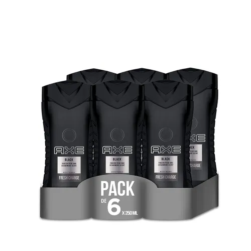 Axe Shower Gel, Black Pack of 6 (6x 250 ml)