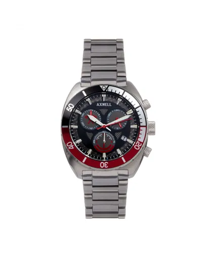 Axwell Mens Minister Chronograph Bracelet Watch w/Date - Red Stainless Steel - One Size