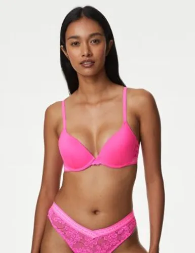 B By Boutique Womens Cleo Wired Plunge Bra A-E - 30E - Neon Pink, Neon Pink