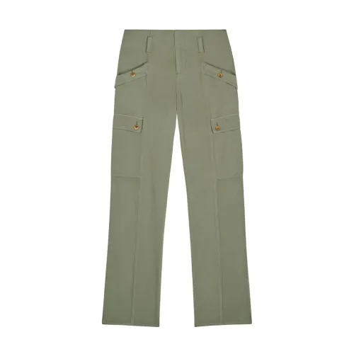 Ba&Sh , Cargo Style Low Rise Straight Leg Pants ,Green female, Sizes: