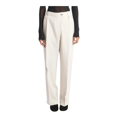 Ba&Sh , Ivory Pleated Trousers ,Beige female, Sizes: