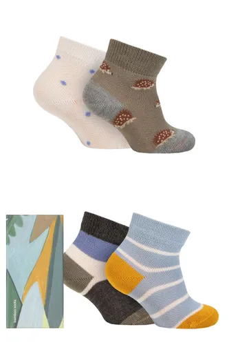 Babies and Kids 4 Pair Thought Ray Bamboo Hedgehog Gift Boxed Socks Multi 12-24 Months