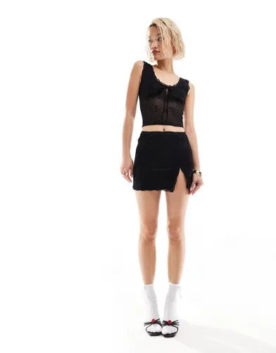Bailey Rose mini skirt in 90s black lace co-ord