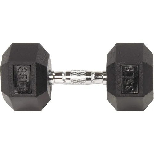 BalanceFrom Rubber Encased Hex Dumbbell in Pairs or Singles