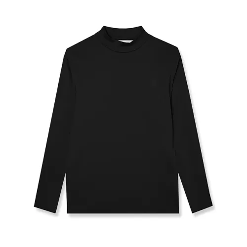 Baldessarini , Basic Long Sleeve Shirt with Stand Collar and Logo ,Black male, Sizes: