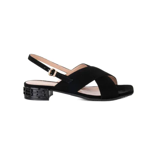 Baldinini , Black Suede Sandals ,Black female, Sizes: