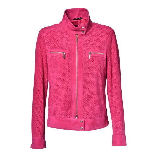 Baldinini , Jacket in fuchsia suede ,Pink female, Sizes: