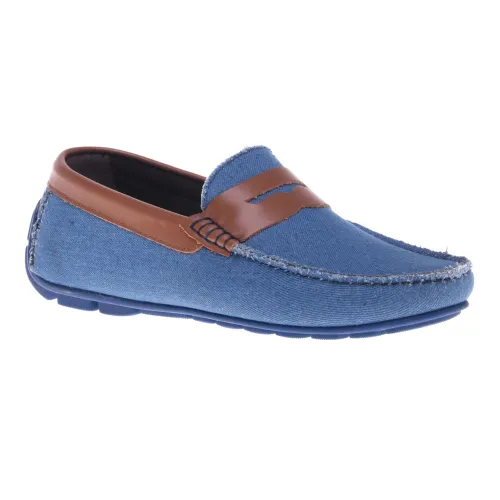 Baldinini , Loafer in blue fabric ,Multicolor male, Sizes: