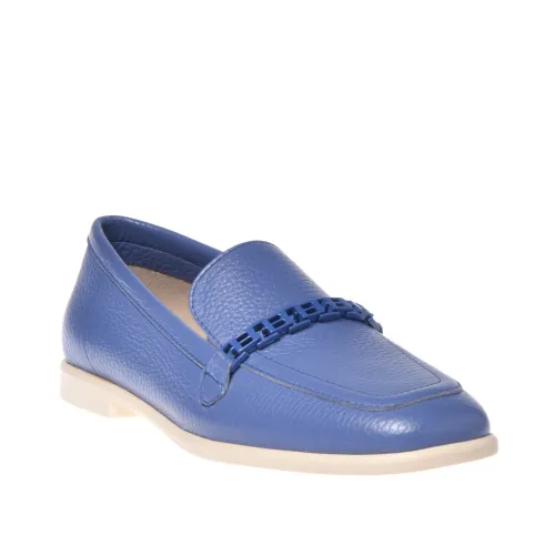 Baldinini , Loafer in blue tumbled leather ,Blue female, Sizes: