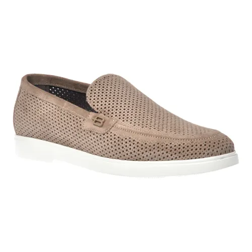 Baldinini , Loafer in taupe perforated suede ,Beige male, Sizes: