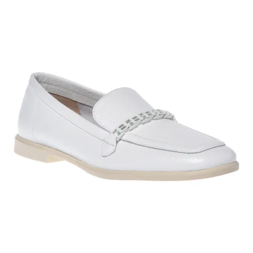 Baldinini , Loafer in white tumbled leather ,White female, Sizes: