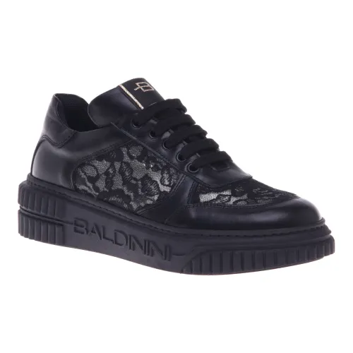 Baldinini , Sneaker in black lace ,Black female, Sizes: