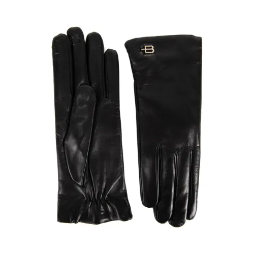 Baldinini , Womens Leather Gloves ,Black female, Sizes: