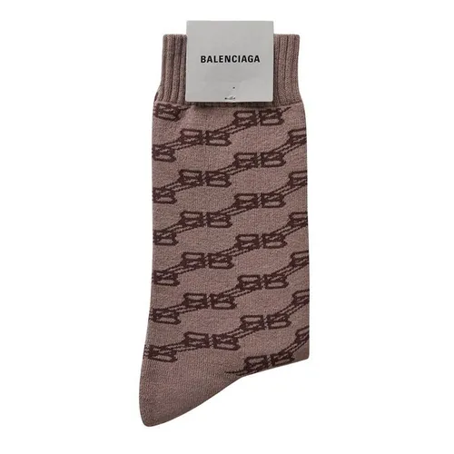 BALENCIAGA Bb Monogram Socks - Beige