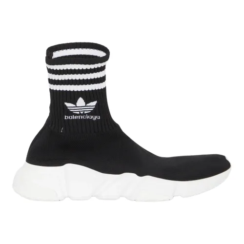 Balenciaga , Black 3D Knit Sneakers with Sock Design ,Black female, Sizes: